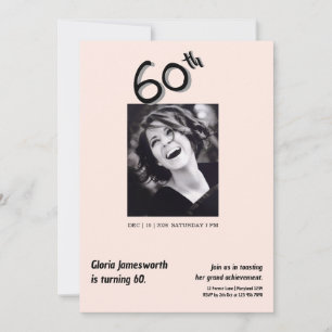 Convite Aniversário de 60 anos com foto moderna e engraçad