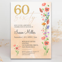 Aniversário de 60 anos da Soft Wildflower para Ela