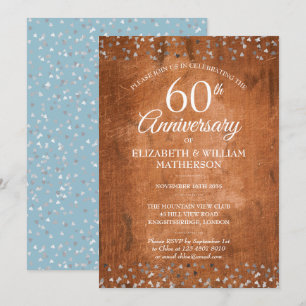 Convite Aniversário de 60 anos de Casamento Confetes de Ma