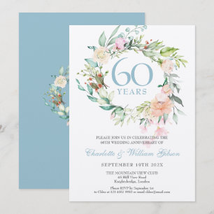 Convite Aniversário de 60 anos de casamento de diamante