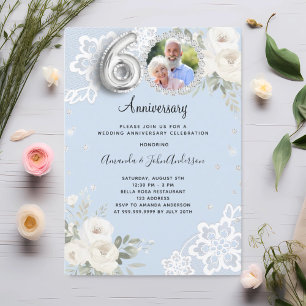 Convite Aniversário de 60 anos de casamento de diamantes a