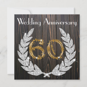 Convite Aniversário de 60 anos de casamento Diamond Laurel