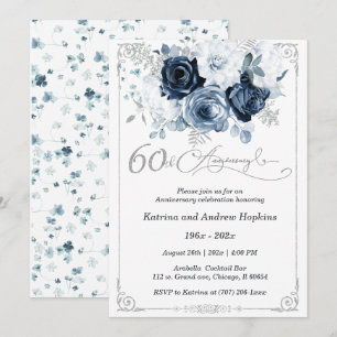 Convite Aniversário de 60 Anos de Casamento Elegante para