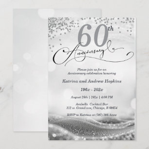 Convite Aniversário de 60 Anos de Casamento Elegante para 