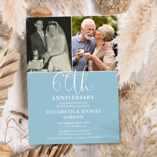 Convite Aniversário de 60 anos de casamento Então e agora