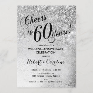 Convite Aniversário de 60 anos de Casamento Prata