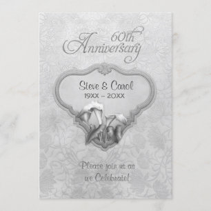 Convite Aniversário de 60 anos de casamento Silver Calla