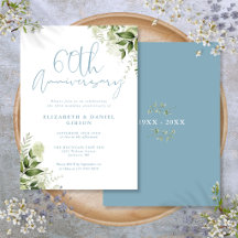 Aniversário de 60 anos de Casamento Verde Floral