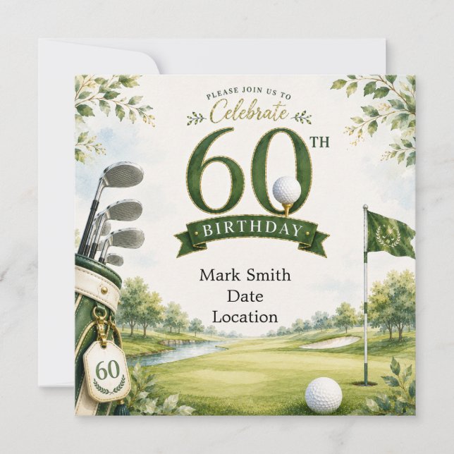 Convite Aniversário de 60 anos de Golfe (Frente)