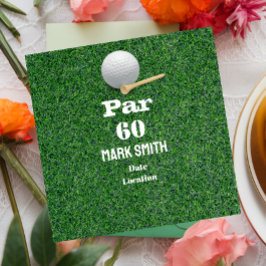 Convite Aniversário de 60 anos de golfe com bola no green