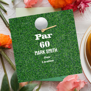 Convite Aniversário de 60 anos de golfe com bola no green 