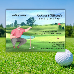 Convite Aniversário de 60 anos de golfe masculino