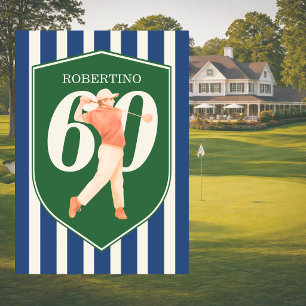 Convite Aniversário de 60 anos do Golfinho Préppy Vintage