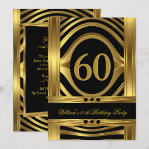 Convite Aniversário de 60 anos do homem Metal Dourado Olha