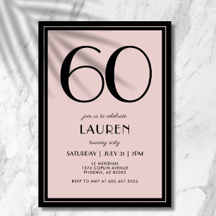 Convite Aniversário de 60 anos feminino Moderno Minimalist