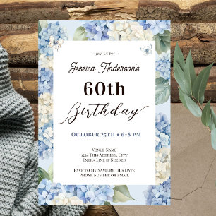 Convite Aniversário de 60 anos Jardim adulto de Hortênsia