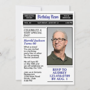 Convite Aniversário de 60 anos Jornal Página Inicial Anive