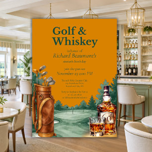 Convite Aniversário de 60 anos masculino com tema de golfe