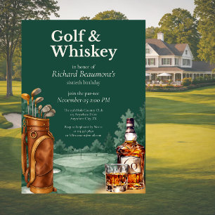 Convite Aniversário de 60 anos masculino com tema de golfe