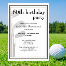 Aniversário de 60 anos masculino Golfe Moderno Pre