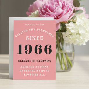 Convite Aniversário de 60 anos personalizado 1966 Adicione