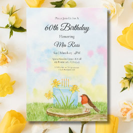 Convite Aniversário de 60 anos Robin com Bolo de Narciso
