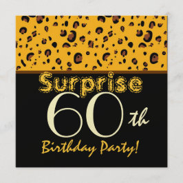 Convite ANIVERSÁRIO DE 60 ANOS SURPRESA Moda Dourado Preto