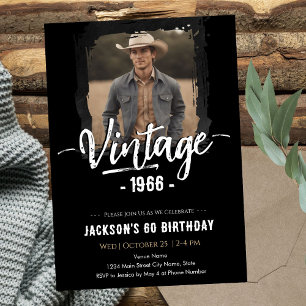 Convite Aniversário de 60 anos Vintage
