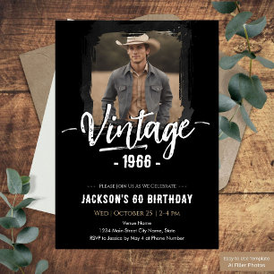 Convite Aniversário de 60 anos Vintage