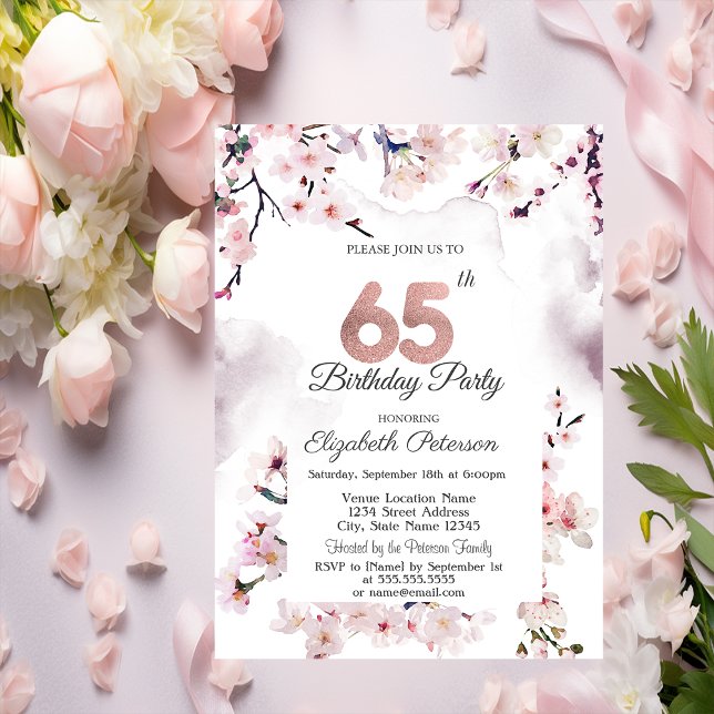 Convite Aniversário de 65 anos da Cherry Blossom (Criador carregado)