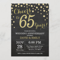 Aniversário de 65 Anos de Casamento Quadro Negro e