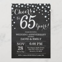 Aniversário de 65 Anos de Casamento Quadro Negro P