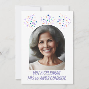 Convite Aniversário de 65 Anos Festa Com Foto