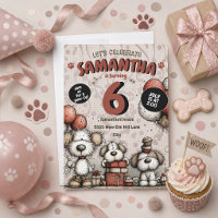 Aniversário de 6 anos da garota cachorrinho rústic
