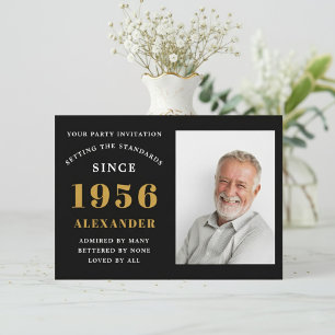 Convite Aniversário de 70 anos 1956 Foto Personalizada Pre