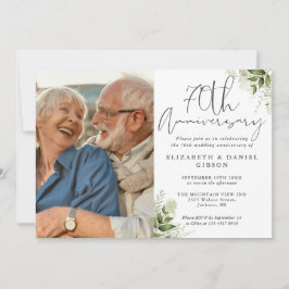 Convite Aniversário de 70 Anos de Casamento Flora Verde