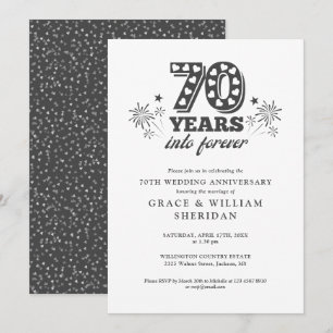 Convite Aniversário de 70 anos de casamento Para Sempre