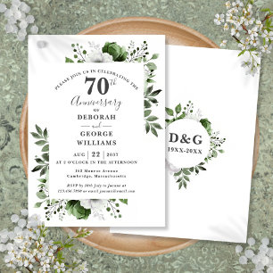 Convite Aniversário de 70 anos de casamento Platinum Green