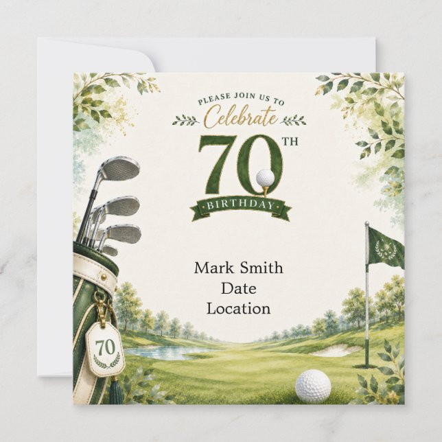 Convite Aniversário de 70 anos de Golfe (Frente)