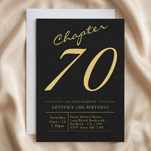 Convite Aniversário de 70 anos do Pai, 70 Anos, Festa Pret