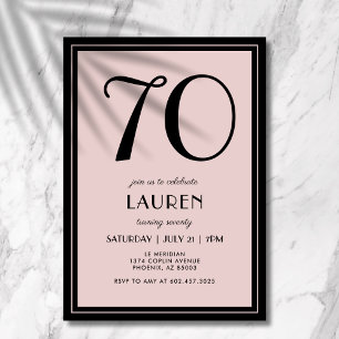 Convite Aniversário de 70 anos Feminino Moderno Minimalist