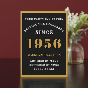 Convite Aniversário de 70 anos Personalizado 1956 Elegante