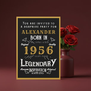 Convite Aniversário de 70 anos personalizado 1956 Lenda Pr