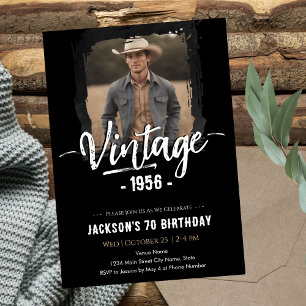 Convite Aniversário de 70 anos Vintage