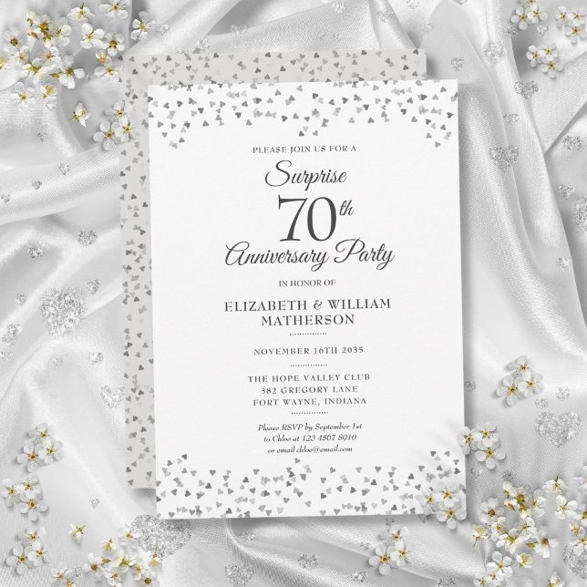 Convite Aniversário de 70 de Casamento do Partido Surpresa (Surprise Party 70th Wedding Anniversary Invitation)