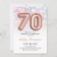 Aniversário de 70 - Luzes cor-de-rosa dos balões D