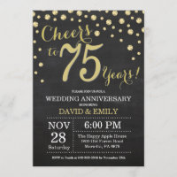 Aniversário de 75 anos de Casamento Quadro Negro e