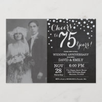 Aniversário de 75 anos de casamento quadro-negro p