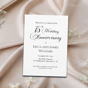 Convite Aniversário de 75 anos de Casamento Roteiro Elegan