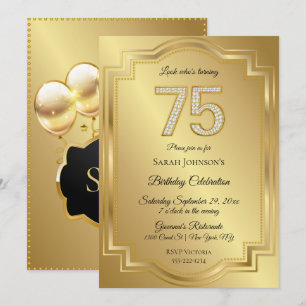 Convite Aniversário de 75 anos de Ouro & Diamantes
